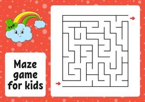 Maze game for kids. Funny labyrinth. Activity worksheet. Puzzle for children. cartoon style. Logical conundrum. Vector illustration.