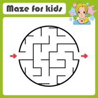 Abstract maze. Game for kids. Puzzle for children. cartoon style. Labyrinth conundrum. Find the right path. Cute character. Vector illustration.