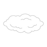 Simple cloud. Coloring book page for kids. Cartoon style character. Vector illustration isolated on white background.