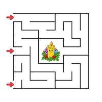 Square maze. Game for kids. Puzzle for children. cartoon character. Labyrinth conundrum. Color vector illustration. Find the right path. The development of logical and spatial thinking.