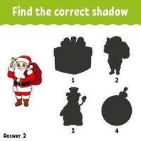 Find the correct shadow. Education developing worksheet. Matching game for kids. Activity page. Puzzle for children. cartoon character. Vector illustration.