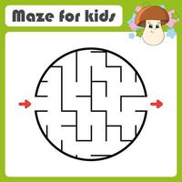 Abstract maze. Game for kids. Puzzle for children. cartoon style. Labyrinth conundrum. Color vector illustration. Find the right path. Cute character.