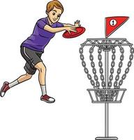 Disc Golf Cartoon Colored Clipart Illustration vector