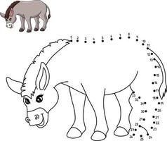 Dot to Dot Donkey Isolated Coloring Page for Kids vector