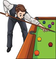 Snooker Cartoon Colored Clipart Illustration vector