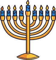 Hanukkah Menorah Cartoon Colored Clipart vector