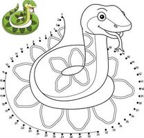 Dot to Dot Viper Animal Isolated Coloring Page vector