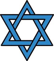 Hanukkah Star of David Cartoon Colored Clipart vector