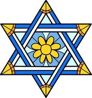 Hanukkah Star of David Cartoon Colored Clipart vector