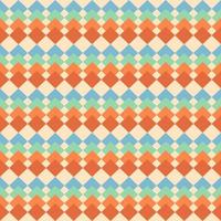 Retro seamless abstract geometric pattern on beige. Mid century modern rainbow background with colorful rhombs. Perfect for bedding, tablecloth, oilcloth or scarf textile design. vector