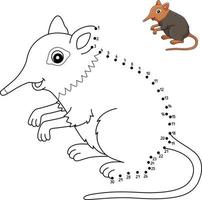Dot to Dot Elephant Shrew Isolated Coloring Page vector