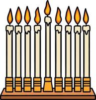 Hanukkah Menorah Cartoon Colored Clipart vector