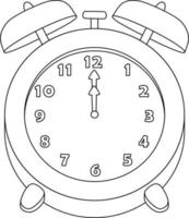 Clock Isolated Coloring Page for Kids vector