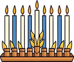Hanukkah Menorah Cartoon Colored Clipart vector