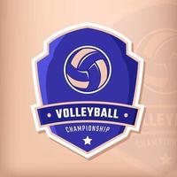 Volleyball logo badge for championship vector