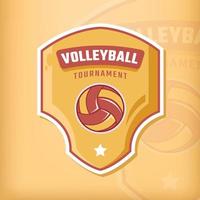 diseño de emblema deportivo de voleibol vector
