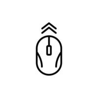 Computer Mouse Swipe Move Arrow Line Icon. Mouse PC Scroll Up Linear Pictogram. Wireless Computer Tool Navigation Outline Icon. Cursor Scroll Up Sign. Editable Stroke. Isolated Vector Illustration.