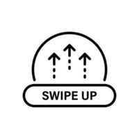 Move Arrow Next Button in Internet Social App Line Icon. Swipe Up Linear Pictogram. Drag Element Scroll Continue in Mobile Application Outline Symbol. Editable Stroke. Isolated Vector Illustration.