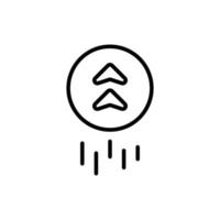 Arrow Next Button Line Icon. Drag Slide Scroll Continue in Mobile Application Outline Symbol. Swipe Up Move in Internet Social App Linear Pictogram. Editable Stroke. Isolated Vector Illustration.