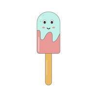 colored ice cream on a popsicle stick vector