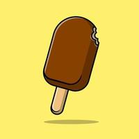 ilustración de iconos de vector de dibujos animados de chocolate helado. concepto de caricatura plana. adecuado para cualquier proyecto creativo.