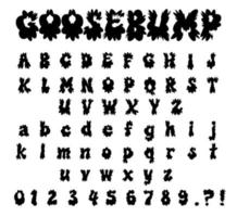 Goosebump alphabet, unique and creepy. vector