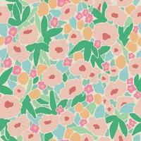 Vector ditsy flower illustration seamless repeat pattern