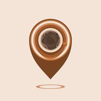 Editable Top View a Cup of Coffee Vector Illustration as Location Pointer for Additional Element of Cafe or Business Related Design Project With Position Concept