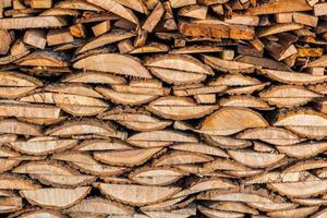 flat texture of firewood lumber leftovers stack photo