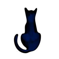 ilustración de gato negro aislado sobre fondo blanco vector