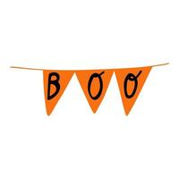 Illustration of orange flag with boo text on white background vector