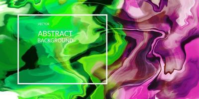 Abstract  marble texture,   Fluid design  background green and pink color vector