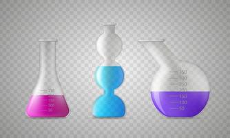 Laboratory flasks isolated vector