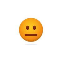 Emoji poker face. Dispassionate expression of yellow character with neutral mood expressionless social indifference absence of vivid emotions and complete calmness to vector of what is happening.