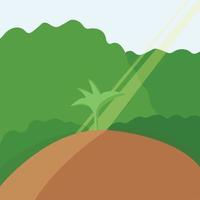 Sprout growing in the fieldillustration. vector