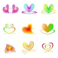 Collection of heart signs decorative abstract background website pattern vector illustration