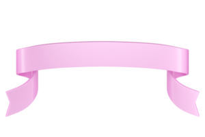 3D-Etikettenband. glänzend rosa leeres kunststoffbanner für werbe-, promo- und dekorationselemente. hochwertiges isoliertes rendern png