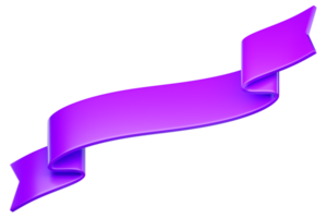 fita de rótulo 3D. violeta brilhante, banner de plástico em branco roxo para elementos de propaganda, promoção e decoração. renderização isolada de alta qualidade png