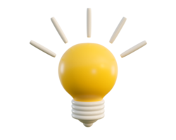 ícone de lâmpada amarela 3D. png