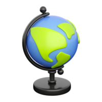 School globe. Concept of business idea, education or reminder element. 3d high quality render png