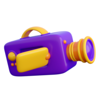 3d movie camera. Cinema, film and television concept. High quality isolated 3d render png