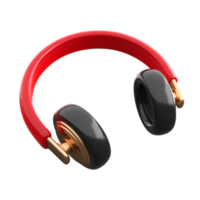 3d wireless headphones. Music, game trendy color plastic concept. High quality isolated 3d render png