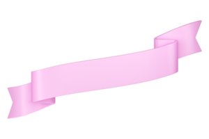 3d label ribbon. Glossy pink blank plastic banner for advertisment, promo and decoration elements. High quality isolated render png