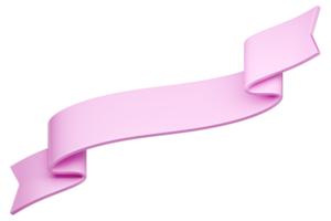 3D-Etikettenband. glänzend rosa leeres kunststoffbanner für werbe-, promo- und dekorationselemente. hochwertiges isoliertes rendern png