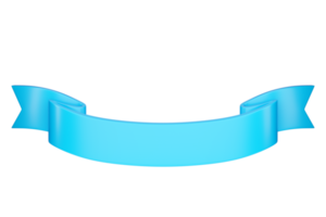 3d label ribbon. Glossy blue blank plastic banner for advertisment, promo and decoration elements. High quality isolated render png