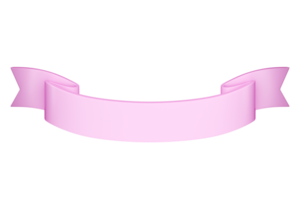 3d label ribbon. Glossy pink blank plastic banner for advertisment, promo and decoration elements. High quality isolated render png