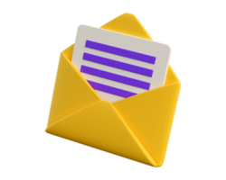 Icono de correo abierto 3d. png