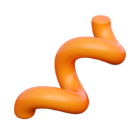 3D orangefarbene abstrakte Spirale. hochwertiges isoliertes rendern png
