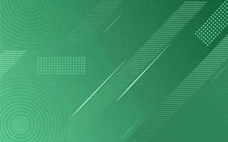 Gradient Green background with memphis and line elements vector