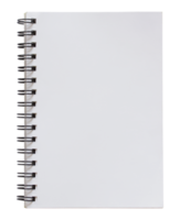 blank white spiral notebook isolated with clipping path for mockup png
